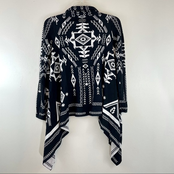 H&M Aztec inspired Open Waterfall Cardigan Black - Picture 3 of 6